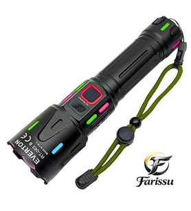 Ultra Güçlü Beyaz Lazer LED El Feneri - 2 KM Menzilli & Powerbank Özellikli (Çift Pil Setli)