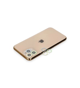 Newface Apple iPhone 11 Pro Max Renkli Kamera Lens Koruma Cam - Yeşil-Sarı