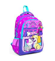 CORAL HIGH 23646 KIDS MOR PEMBE KEDİ KÖPEK DESENLİ ÜÇ BÖLMELİ OKUL SIRT ÇANTASI