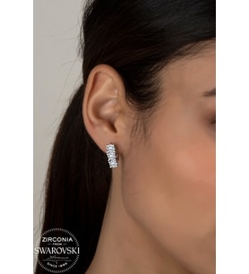 Union Swarovski Zirconia Kadın Üçtaş Gümüş Küpe