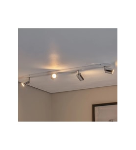 GU10 4’lü dörtlü 100 cm Beyaz Gövde Krom Başlıklı Hareketli Tasarruflu LED Tavan Spot Avize