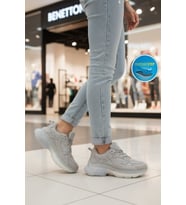 United Colors Of Benetton Füme Bağcıklı Memory Foam Kadın Spor Ayakkabı BNI-11120 G
