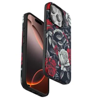 Iphone 14 Flower Series Magsafe Kapak - Siyah