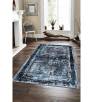 Mavi Modern Klasik Kaymaz Tabanlı Dekoratif Halı AR113 - 100 x 160 cm