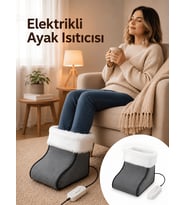 Beylini OMAK 220V Elektrikli Ayak Isıtıcı Minder 5 Kademeli Kumandalı Ev Ofis Büro Bölgesel Isıtma Ayak Isıtma Pedi Gri Renk