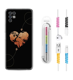 INFINIX Note 11 Pro Note 10 Hot 9 Play Kılıf Kablo Koruma Spiral Silikon Plane Heart 1721