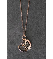 Bella Gloria Kelebek Rose Gümüş Kolye (TGK0299)