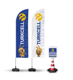 Turkcell Reklam Yönlendirme Tanıtım Yelken Bayragı ve Kücük Duba