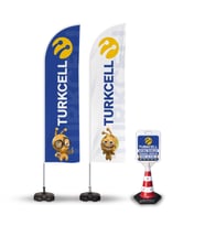 Turkcell Reklam Yönlendirme Tanıtım Yelken Bayragı ve Kücük Duba