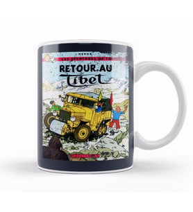 The Adventures Of Tintin Retour Au Tibet Vintage Cover Style Kupa Bardak Porselen
