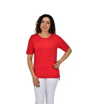 Kadın Yarım Kol Sıfıryaka Likralı Tişöt  BGL-ST04652 (Kırmızı)