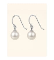 Kancalı Sade İnci Küpe 925 Ayar Gümüş