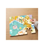 Tatlı Evler Tasarımlı 24 Parça Ahşap Çocuk Puzzle MPK0138