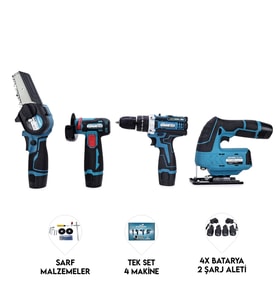 DÖRTLÜ SET MK (Mini testere+ avuç taşlama+akülü vidalama+dekupaj)