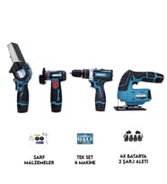 DÖRTLÜ SET MK (Mini testere+ avuç taşlama+akülü vidalama+dekupaj)