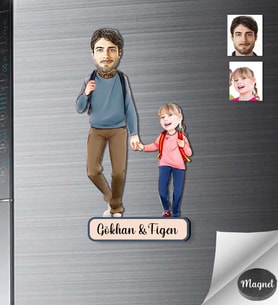 Kişiye Özel Aile Ahşap Magnet -2