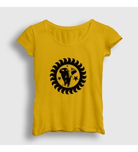 Presmono Kadın Sarı Logo Brand New Heavies T-Shirt 490492tt (Sarı)