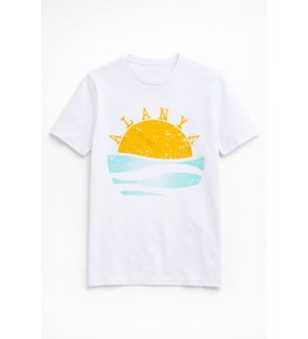 Kadın Bisiklet Yaka %100 Pamuk Alanya Baskılı T-Shirt