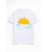 Kadın Bisiklet Yaka %100 Pamuk Alanya Baskılı T-Shirt