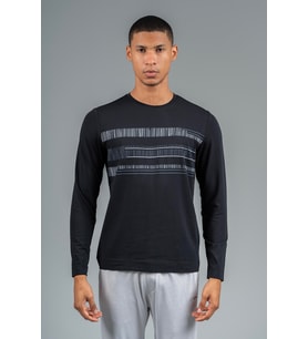 Maraton Regular Erkek Bisiklet Yaka Siyah Sweatshirt