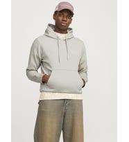 Jack & Jones Erkek Logo Baskılı Kapüşonlu Sweatshirt - Corp (Bej)