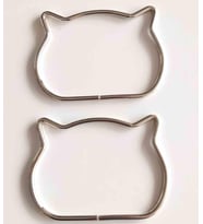Angel Çanta Aksesuar 12X8.5 Cm Gümüş Renk Kedili Metal Çanta Sapı