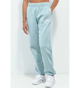 Nike Sportswear Essential Mid Rise Loose Fit Şardonlu Bol Kesim Kadın Eşofman Altı Açık Mavi