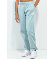 Nike Sportswear Essential Mid Rise Loose Fit Şardonlu Bol Kesim Kadın Eşofman Altı Açık Mavi