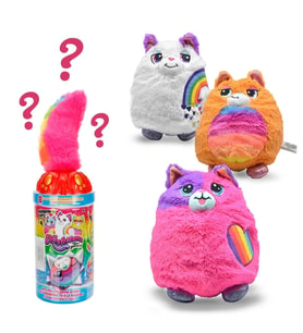 Misfittens Sürpriz Peluş S4 Kırmızı Kapak Gökkuşağı Renkli ve Sürpriz Paket pofuduk Kedi Serisi