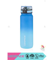 Uzspace 800ml -yeni Ebat-çift Renk Motivasyon Tritan Su Matarası Softtouch (Mavi-A.Mavı)