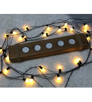 5'li 45 cm Dekoratif Doğal Ahşap Halatlı Yatay Kütük Tealight Mumluk +5 Adet Tealight Mum Dahil