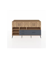 Kronos Konsol 8 Raflı 3 Çekmeceli 4 Kapaklı 176x59x99 Çam-Çam/Antrasit