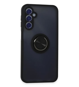 Newface Samsung Galaxy M34 5G Kılıf Montreal Yüzüklü Silikon Kapak - Siyah