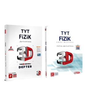 3D TYT Fizik Defter ve Soru Bankası Seti 2 Kitap