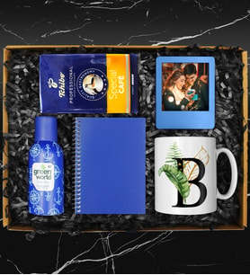250 Gram Tchibo Special Filtre Kahve & Kişiye Özel Fotoğraf Çerçevesi & Harf Kupa & Green World Kolonya & Defter Hediye Seti