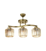 AVONNI AV-65231-3E Eskitme Kaplama Modern Avize E27 Metal Kristal 55x17cm