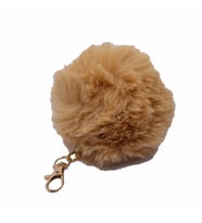 Bej Renk Peluş Ponpon Anahtarlık  976