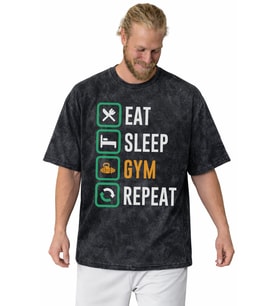 Tasarım Bodybuilding Fitness Gym Sporcu Baskılı Unisex Oversize Vintage Yıkamalı Tişört