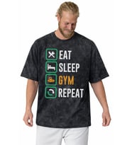 Tasarım Bodybuilding Fitness Gym Sporcu Baskılı Unisex Oversize Vintage Yıkamalı Tişört