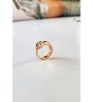 TEK TAŞ HELİX VE TREGUS PİERCİNG 24K ALTIN KAPLAMA (KIKIRDAK KÜPE)