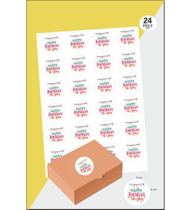 Happy Birthday Doğum Günün Kutlu Olsun Hediyeler için Çıkartma Sticker Etiket 24 adet 4 cm