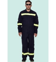 Reflektörlü Koyu İş Güvenliği Tulumu Alev Almaz Tulum Koruyucu Antistatik Yüksek Risk Alanlarına (Lacivert)