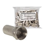 PowerMaster PM-683 F Konnektör RG6/U4 Uydu Anten Kablo Uyumlu Çevirmeli Vidalı Tip (100'lü Paket)