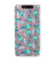 PrintiFy Samsung Galaxy A80 ile Uyumlu Nazar Boncuğu 3 Baskılı Kamera Korumalı Şeffaf Silikon Kılıf