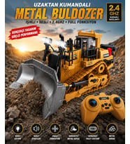 Uzaktan Kumandalı Metal Buldozer Işıklı Sesli 2.4GHz Full Fonksiyon Profesyonel İş Makinesi