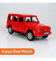 Mercedes-Benz G-Class Metal Model Araba Kırmızı - Kişiye Özel Plakalı (1:36 Ölçek)