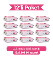 Paddlers Gül Kokulu Islak Mendil 864 Yaprak (12x72) – Koli