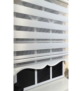 Zebra Stor Perde Alüminyum Beyaz  Etek Dilimli  Z-STB400V01