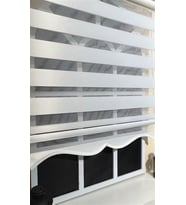 Zebra Stor Perde Alüminyum Beyaz  Etek Dilimli  Z-STB400V01