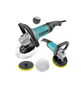 MOONSHOP 180mm 1200w Profesyonal Devir Ayarlı Pasta Cila Parlatma Polisaj Makinesi (Siyah)